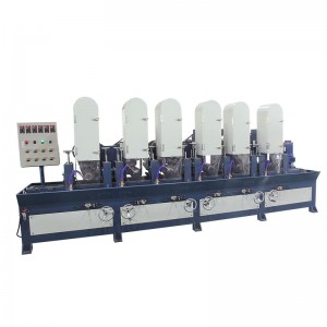 Grinding machine with watering system for various products on matt & hairline & drawing finishes equipped by 2 to 8 heads grinder