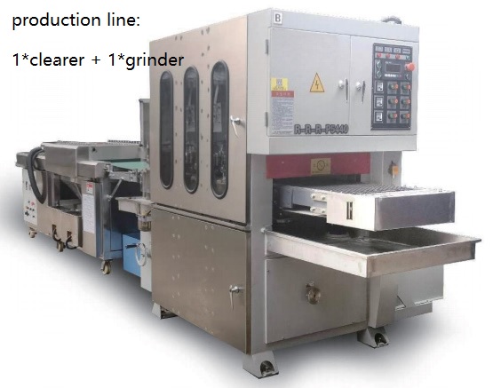 HH-FG03.11 production line includes grinding machine connected with cleaning machine